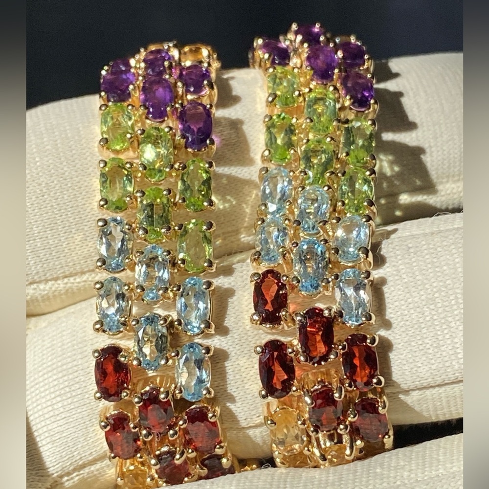 Ross Simons 18k gold over 925 Sterling Silver Multi Gemstone Bracelet